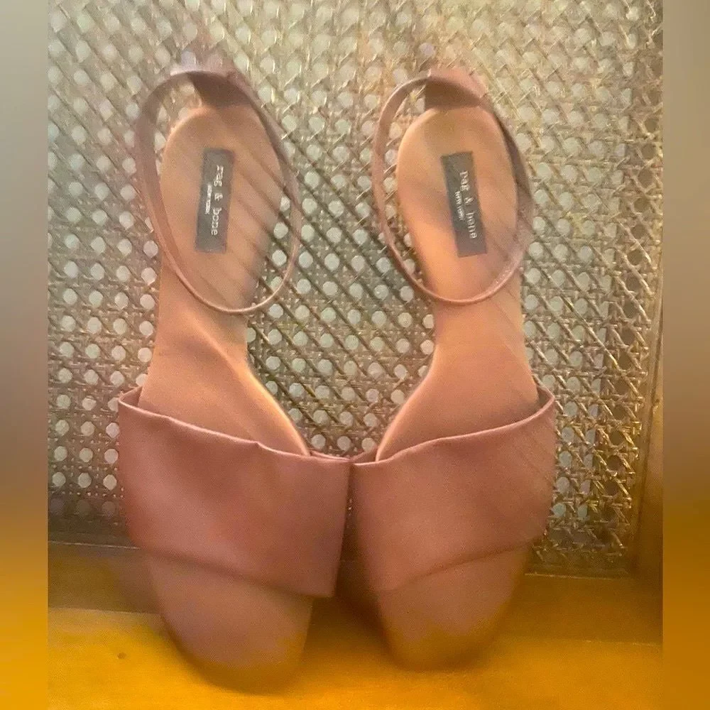 New rag & bone ellory brown rust slip on sandals ankle strap size 40 or USA 10